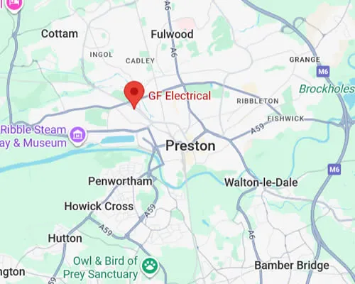 locations covered by GF Electrical Services Preston